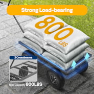 VIVOHOME Heavy Duty 880 Lbs Capacity Mesh Steel Garden Cart Folding Utility Wagon with Removable Sides and 4.10/3.50-4 inch Wheels (Grey)