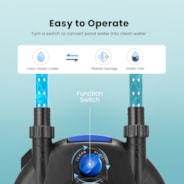 VIVOHOME Pressurized Biological Pond Filter with 9-watt Light, Suitable for Koi Ponds of up to 500 Gallons or Ornamental Ponds of up to 1050 Gallons