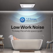 Bathroom Exhaust Fan with Light, 165CFM Shower Ventilation Exhaust Fan with 6500K LED Light Combo,Ceiling Mount w/ 4" Duct Hose 1.5 Sones Square Fan, Cool White Light
