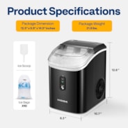 VIVOHOME Countertop Nugget Ice Maker Machine With Hand Scoop 10 Ice Bags 33lbs/Day,Black