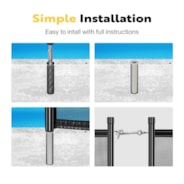 VIVOHOME Pool Fence 4FT x 12FT, 320GSM Teslin Mesh Removable Child Safety Pool Fence with Stainless Steel Tubes for Backyard Garden Pool Safety