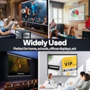 VIVOHOME 120 Inch Manual Pull Down Projector Screen, 1:1 HD Retractable Widescreen for Movie Home Theater Cinema Office Video Game