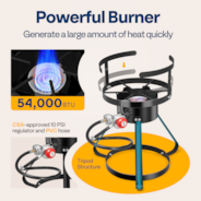 VIVOHOME 30 Qt. Aluminum Turkey Deep Fryer Pot with 10 Qt. Fish Fryer and 54,000 BTU Outdoor Propane Stove Burner Stand