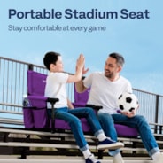 VIVOHOME Stadium Seats with Back Support and Cushion, 2 Pack Portable Bleacher Chairs with Cup Holder and Shoulder Strap