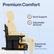 VIVOHOME Stadium Seat with Back Support and Cushion, Portable Bleacher Chair with Cup Holder and Shoulder Strap, Black