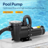 VIVOHOME 1.5 HP 6498 GPH Powerful Copper Motor Dual Voltage Self Primming in/Above Ground Swimming Pool Pump w1.25'' & 1.5" & 2.0'' Unions Energy Saving w/Strainer Basket