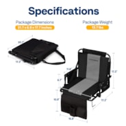 VIVOHOME Stadium Seats with Back Support and Cushion, 2 Pack Portable Bleacher Chairs with Cup Holder, Storage Bags and Shoulder Strap, Comfortable for Various Sports Events, Black and Gray