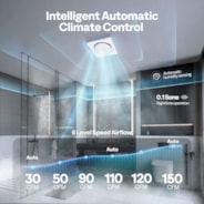 VIVOHOME Bathroom Exhaust Fan with RGB Light & Humidity Sensor (30-110-160CFM) & Bluetooth Speaker - 2700K/4000K/5700K LED Light