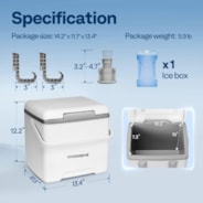 VIVOHOME 13QT Portable Pool Cooler with Handle - Hanging Poolside Design, Insulated Hard Cooler for Above-Ground Pools, Keeps Drinks Cold Up to 3 Days, Great for Pool Party, Fishing, Camping, Beach