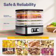 VIVOHOME 5 Trays Food Dehydrator Machine with 72H Digital Timer and Temperature Control