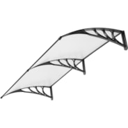 VIVOHOME Polycarbonate Window Door Awning Canopy Transparent with Black Bracket 40 Inch x 80 Inch