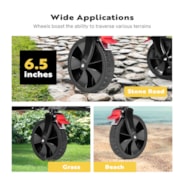 VIVOHOME 200L Collapsible Wagon 300lbs Heavy Duty Folding Utility Garden Cart Foldable Beach Wagons Large Capacity for Camping Picnic - Black