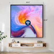 VIVOHOME 120 Inch Manual Pull Down Projector Screen, 1:1 HD Retractable Widescreen for Movie Home Theater Cinema Office Video Game