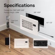 VIVOHOME 6'' x 10'' Opening Register Booster Fan with Adjustable Wind Direction Louver - 11.6" x 7.5" Vent Cover for Room, Floor, Wall - White