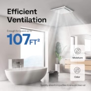 Bathroom Exhaust Fan with Light, 165CFM Shower Ventilation Exhaust Fan with Adjustable 3000K/4500K/6500K LED Light Combo, Ceiling Mount w/ 4" Duct Hose 2.5 Sones Square Fan, 3 Color Light