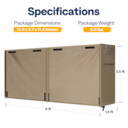 VIVOHOME 8ft Firewood Log Rack Cover, Heavy Duty 600D Oxford, Double Layer Outdoor Weather Resistant Fire Wood Storage Holder Cover with Zipper and Hook Loop Tape, Brown