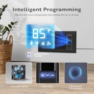 VIVOHOME Quiet Register Booster Fan 4'' x 10'' with Intelligent Thermostat 10-Speed Control, Heating Cooling AC Vent Booster Fan, Smart Register Vent for Room Floor Wall, Black