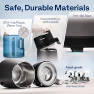 VIVOHOME Water Distiller Countertop 1.6 Gallon/6L 900W Distilled Water Machine with Smart Switch Purifier Filter for Home Office, Black