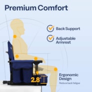 VIVOHOME Stadium Seats with Back Support and Cushion, 2 Pack Portable Bleacher Chairs with Cup Holder and Shoulder Strap