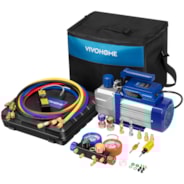 VIVOHOME 5CFM Single Stage HVAC Vacuum Pump And 4 Way AC Manifold Gauge Set Kit With Leak Detector