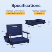VIVOHOME Stadium Seats with Back Support and Cushion, 2 Pack Portable Bleacher Chairs with Cup Holder and Shoulder Strap