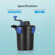 VIVOHOME Pressurized Biological Pond Filter with 9-watt Light, Suitable for Koi Ponds of up to 500 Gallons or Ornamental Ponds of up to 1050 Gallons