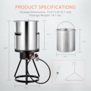 VIVOHOME 30 Qt.Turkey Deep Fryer Pot with Injector Thermometer Kit