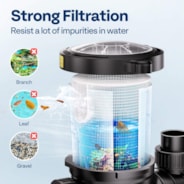 VIVOHOME 1.5 HP 6498 GPH Powerful Copper Motor Dual Voltage Self Primming in/Above Ground Swimming Pool Pump w1.25'' & 1.5" & 2.0'' Unions Energy Saving w/Strainer Basket