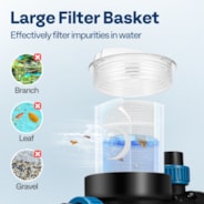 VIVOHOME 1.5 HP Powerful Self Primming 6360 GPH Swimming Pool Pump w/Timer for Inground Pool 1.5" & 2.0'' PVC Pipe Fittings Energy Saving w/Strainer Basket