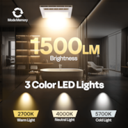 Bathroom Exhaust Fan with 1800W PTC Heater, Humidity Sensor & LED Light, Ceiling Mount Ventilation Fan, 160 CFM DC Motor, 3 Color Temperatures, Remote Control, Oscillating Louver