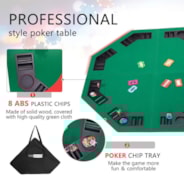 VIVOHOME 48 Inch Foldable 8-Player Texas Poker Card Tabletop Layout Portable Anti-Slip Rubber Board Game Mat with Cup Holders and Carrying Bag