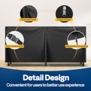 VIVOHOME 8ft Log Rack Cover, Heavy Duty 600D Oxford Outdoor Firewood Storage Cover with Zipper and Hook Loop Tape (Log Rack not Included)