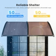 VIVOHOME Polycarbonate Window Door Awning Canopy Brown with Black Bracket 40 Inch x 160 Inch