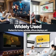 VIVOHOME 100 Inch Manual Pull Down Projector Screen, 16:9 HD Retractable Widescreen for Movie Home Theater Cinema Office Video Game, Black