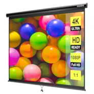 VIVOHOME 120 Inch Manual Pull Down Projector Screen, 1:1 HD Retractable Widescreen for Movie Home Theater Cinema Office Video Game, Black