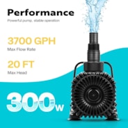 VIVOHOME 300W 3700GPH Submersible Water Pump with Barrier Bag, 20ft High Lift for Waterfall Fountains Fish Tank Pond