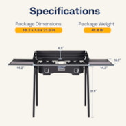 VIVOHOME 2 Burner Outdoor Propane Stove, Heavy Duty Gas Stove with 2 Side Panels and Windscreen, 150,000 BTU Camping Stove for Backyard Barbecues