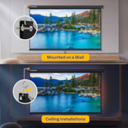 VIVOHOME 80 Inch Manual Pull Down Projector Screen, 16:9 HD Retractable Widescreen Matte for Movie Home Theater Cinema Office Video Game, Black