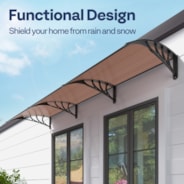 VIVOHOME Polycarbonate Window Door Awning Canopy Brown with Black Bracket 40 Inch x 120 Inch