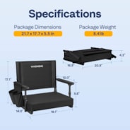 VIVOHOME Stadium Seat with Back Support and Cushion, Portable Bleacher Chair with Cup Holder and Shoulder Strap, Black