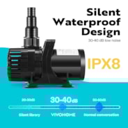 VIVOHOME 100W 1800GPH Submersible Water Pump with 180° Adjustable Water Outlet, 13.8ft High Lift for Waterfall Fountains Fish Tank Pond