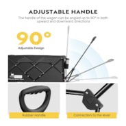 VIVOHOME 200L Collapsible Wagon 300lbs Heavy Duty Folding Utility Garden Cart Foldable Beach Wagons Large Capacity for Camping Picnic - Black