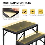 VIVOHOME RV Steps with Handrail, 3 Steps Mobile Home Ladder Portable Stairs for RV, Hot Tub, Outdoor Spa