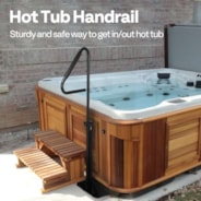 VIVOHOME 360 Rotatable Hot Tub Safety Handrail, Height Adjustable 34.7'' to 63'', Slide-Under Base Spa Step Handle 600 LBS Load/Rubber Sponge for Indoor Outdoor