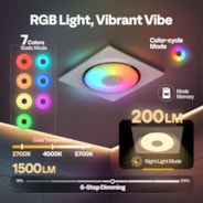 VIVOHOME Bathroom Exhaust Fan with RGB Light & Humidity Sensor (30-110-160CFM) & Bluetooth Speaker - 2700K/4000K/5700K LED Light