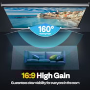 VIVOHOME 100 Inch Manual Pull Down Projector Screen, 16:9 HD Retractable Widescreen for Movie Home Theater Cinema Office Video Game