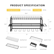SPECSTAR Power Tool Organizer Wall Mount 3 Layers Heavy Duty Tool Shelf with 7 Drill Holders Storage Rack for Garage Workshop