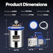 VIVOHOME 3 Gallon Vacuum Chamber And Vacuum Pump Set