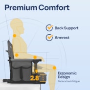 VIVOHOME 2 Pack Portable Stadium Seats with Back Support and Cushion Gray