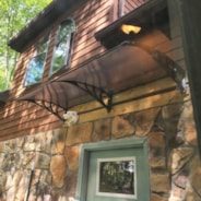 VIVOHOME Polycarbonate Window Door Awning Canopy Brown with Black Bracket 40 Inch x 80 Inch